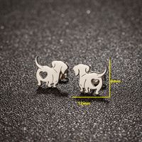 1 Pair Simple Style Dog Plating Stainless Steel 18k Gold Plated Ear Studs main image 5