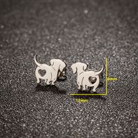 1 Paire Style Simple Chien Placage Acier Inoxydable Plaqué Or 18k Boucles D'oreilles main image 5