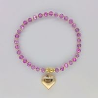 Modern Style Heart Shape Solid Color Glass Knitting Women's Bracelets sku image 7