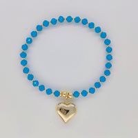 Modern Style Heart Shape Solid Color Glass Knitting Women's Bracelets sku image 9