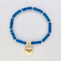 Modern Style Heart Shape Solid Color Glass Knitting Women's Bracelets sku image 10
