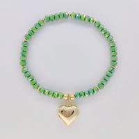 Modern Style Heart Shape Solid Color Glass Knitting Women's Bracelets sku image 11