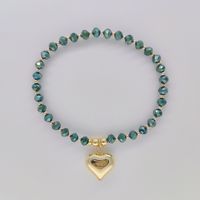 Modern Style Heart Shape Solid Color Glass Knitting Women's Bracelets sku image 12