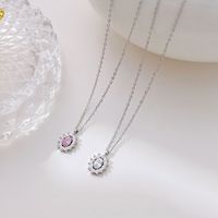 Simple Style Sun Stainless Steel White Gold Plated Gold Plated Zircon Pendant Necklace In Bulk main image 5