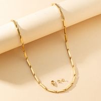 Einfacher Stil Einfarbig Rostfreier Stahl Überzug Vergoldet Männer Halskette main image 4