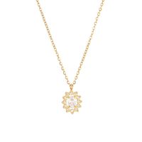 Simple Style Sun Stainless Steel White Gold Plated Gold Plated Zircon Pendant Necklace In Bulk sku image 1
