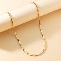 Einfacher Stil Einfarbig Rostfreier Stahl Überzug Vergoldet Männer Halskette sku image 10