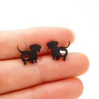 1 Pair Simple Style Dog Plating Stainless Steel 18k Gold Plated Ear Studs sku image 4