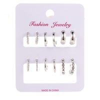 1 Set Simple Style Solid Color Inlay Alloy Rhinestones Earrings main image 2