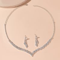 Luxurious Wedding Solid Color Alloy Plating Inlay Rhinestones Silver Plated Women's Jewelry Set main image 4