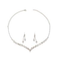 Luxurious Wedding Solid Color Alloy Plating Inlay Rhinestones Silver Plated Women's Jewelry Set main image 5