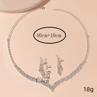 Luxurious Wedding Solid Color Alloy Plating Inlay Rhinestones Silver Plated Women's Jewelry Set main image 2