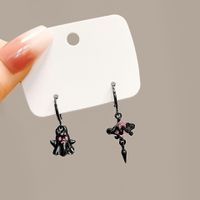 1 Pair Cute Vintage Style Funny Ghost Plating Inlay Copper Alloy Zircon Drop Earrings main image 1