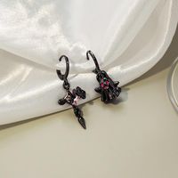 1 Pair Cute Vintage Style Funny Ghost Plating Inlay Copper Alloy Zircon Drop Earrings main image 6