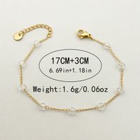 Vintage Style Simple Style Solid Color 304 Stainless Steel Gold Plated Crystal Bracelets In Bulk main image 2