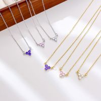 Simple Style Round Dots Stainless Steel White Gold Plated Gold Plated Zircon Pendant Necklace In Bulk main image 3