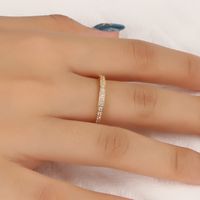 Titanium Steel 18K Gold Plated Simple Style Inlay Solid Color Rhinestones Rings main image 10