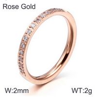 Titanium Steel 18K Gold Plated Simple Style Inlay Solid Color Rhinestones Rings sku image 14