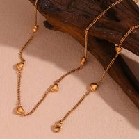 Simple Style Heart Shape Stainless Steel 18k Gold Plated Pendant Necklace In Bulk main image 1