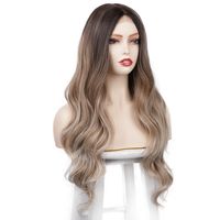 Women's Chemical Fiber High-temperature Fiber Natural Long Curly Hair Fashion Wig Khaki Wig Wigs main image 6
