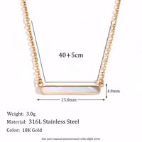 Simple Style Square Stainless Steel 18k Gold Plated Pendant Necklace In Bulk sku image 1