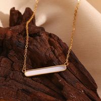 Simple Style Square Stainless Steel 18k Gold Plated Pendant Necklace In Bulk main image 1