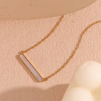 Simple Style Square Stainless Steel 18k Gold Plated Pendant Necklace In Bulk main image 4