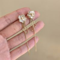 1 Pair Simple Style Flower Alloy Drop Earrings main image 1