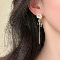 1 Pair Simple Style Flower Alloy Drop Earrings main image 3