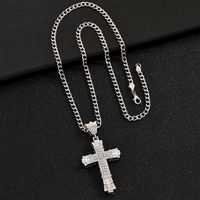 Hip-hop Retro Cross Alloy Inlay Rhinestones Men's Pendant Necklace main image 2