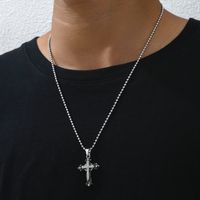 Hip Hop Rétro Traverser Alliage Incruster Strass Hommes Pendentif main image 3