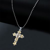 Hip-hop Retro Cross Alloy Inlay Rhinestones Men's Pendant Necklace sku image 2