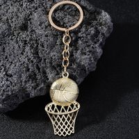 Hip-hop Retro Basketball Alloy Plating Gold Plated Keychain main image 1