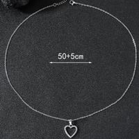 Simple Style Heart Shape Alloy Titanium Steel Inlay Rhinestones Pendant Necklace main image 2