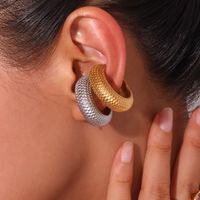 1 Pair Vintage Style Classic Style Solid Color Plating Stainless Steel 18k Gold Plated Ear Studs main image 2
