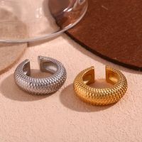 1 Pair Vintage Style Classic Style Solid Color Plating Stainless Steel 18k Gold Plated Ear Studs main image 3