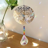 Vintage Style Pastoral Simple Style Crystal Life Tree Stainless Steel Pendant sku image 1