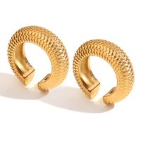 1 Pair Vintage Style Classic Style Solid Color Plating Stainless Steel 18k Gold Plated Ear Studs sku image 2