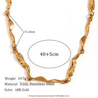 Vintage Style Solid Color Stainless Steel Plating 18k Gold Plated Bracelets Necklace sku image 2