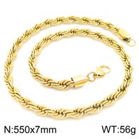 Stainless Steel Titanium Steel 18K Gold Plated Casual Simple Style Plating Solid Color Necklace sku image 24