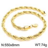 Stainless Steel Titanium Steel 18K Gold Plated Casual Simple Style Plating Solid Color Necklace sku image 28