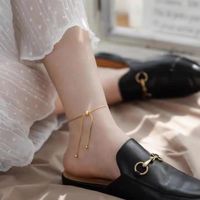 Elegant Solid Color Solid Color Stainless Steel 18K Gold Plated Women's Anklet main image 1