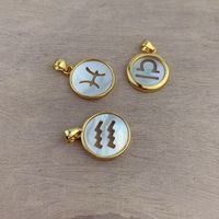 Style Simple Constellation Le Cuivre Placage Incruster Coquille Plaqué Or 18k Charmes main image 2