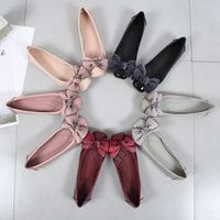 Women's Elegant Solid Color Bow Knot Square Toe Flats main image 1