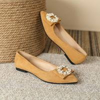 Women's Casual Elegant Solid Color Rhinestone Pearls Point Toe Casual Shoes main image 6