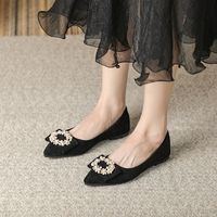 Women's Casual Elegant Solid Color Rhinestone Pearls Point Toe Casual Shoes main image 2