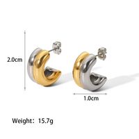1 Pair Casual Color Block Polishing Plating Stainless Steel 18K Gold Plated Ear Studs main image 4
