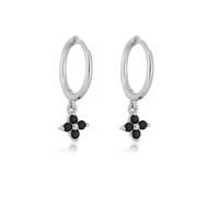 1 Paire Élégant Dame Fleur Placage Incruster Le Cuivre Zircon Boucles D'oreilles sku image 5