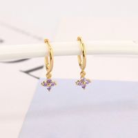 1 Pair Elegant Lady Flower Plating Inlay Copper Zircon Drop Earrings main image 2