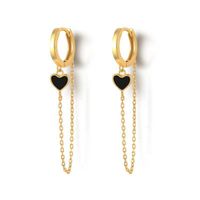 1 Pair Simple Style Star Moon Epoxy Plating Copper Drop Earrings main image 5